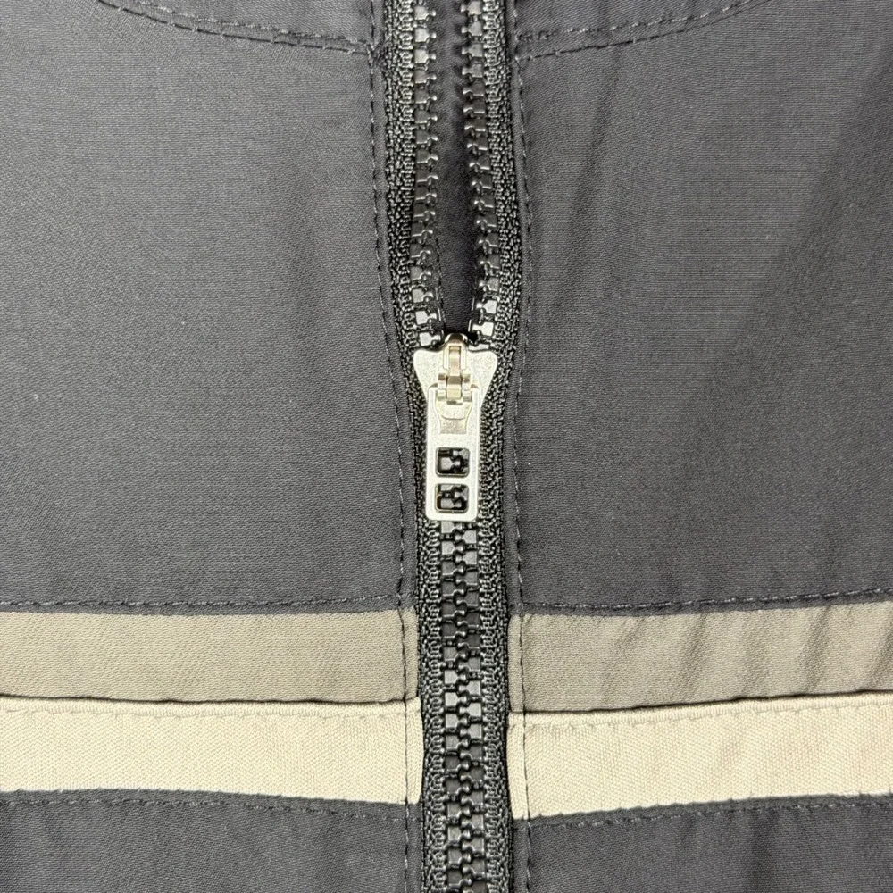 Nike Golf Mens Full Zip Vest Black Tan Stripe Mock Neck 333113-010 L (READ)